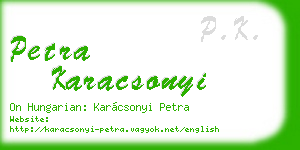 petra karacsonyi business card